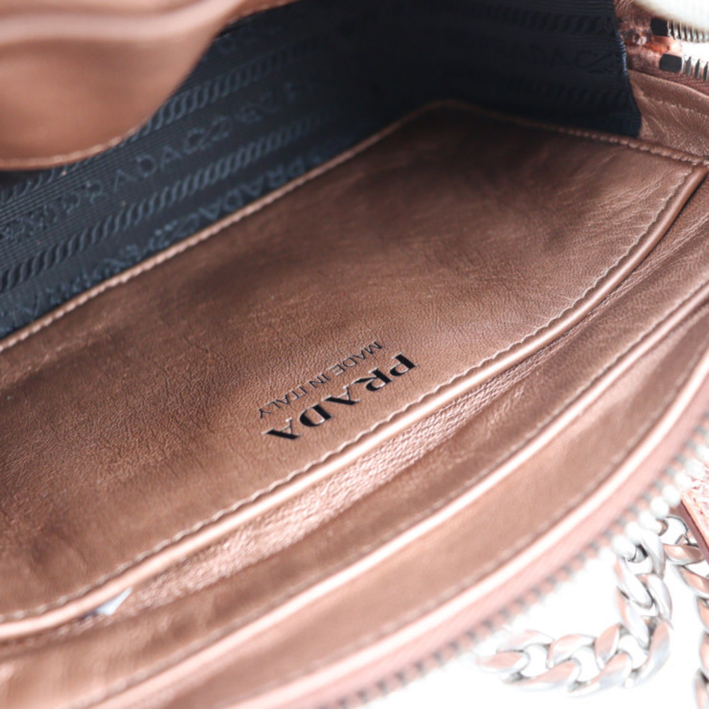 Prada Python Pink Leather Shoulder Chain Bag Impu… - image 8